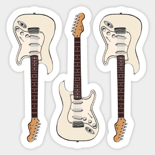 Triple Olympic White Stratocaster Sticker